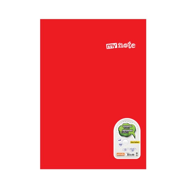 Mynote Text A4 Defter Plastik Kapak Çizgili 100 Yaprak - Kırmızı resmi
