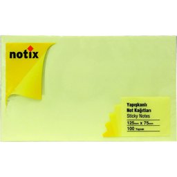 Notix Yapışkanlı Not Kağıdı 125 mm x 75 mm 100 Yaprak Sarı  resmi