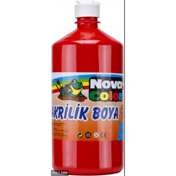 Novacolor Akrilik Boya 1000ML Kırmızı Renk resmi