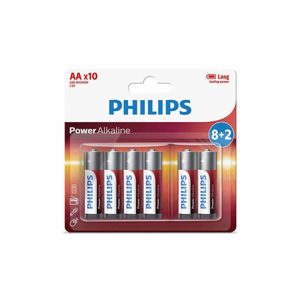 Philips LR6P10BP/97 Alkalin Kalem AA 8+2'li Pil resmi