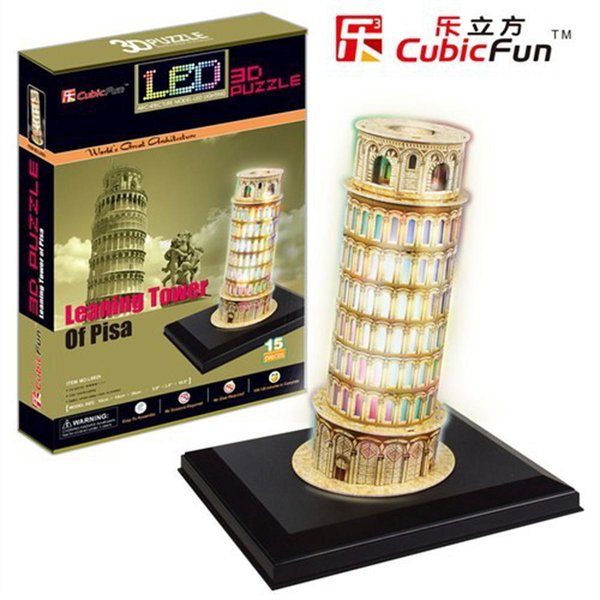 Cubic Fun 3D Puzzle Pisa Kulesi İtalya LED Işıklı - 13 Parça resmi