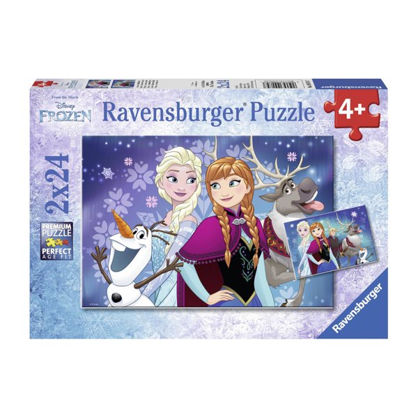 Ravensburger 2 X 24 Parça Frozen Kuzey Işıkları Puzzle resmi