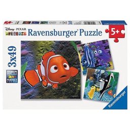 Ravensburger Puzzle 3x49 Parça Finding Nemo Akvaryum Puzzle resmi