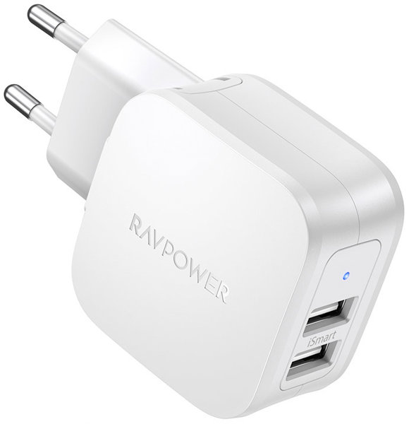 Ravpower RP-PC121-WHT Iki USB Portlu 17W Hızlı Şarj Aleti Beyaz Renk resmi