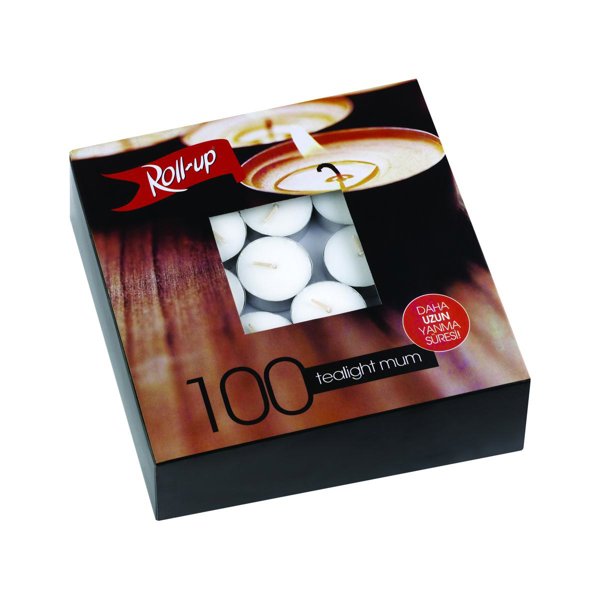 Roll-Up Tea-Light Mum 10 gr 100'lü Paket resmi