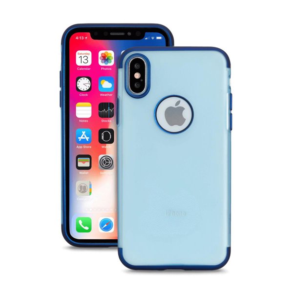 Spada iPhone X/XS Trio TPU Kılıf - Şeffaf Mavi resmi
