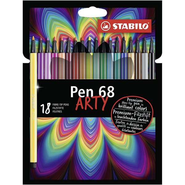Stabilo Pen 68 Arty Keçe Uçlu Kalem Seti 18'li Paket resmi