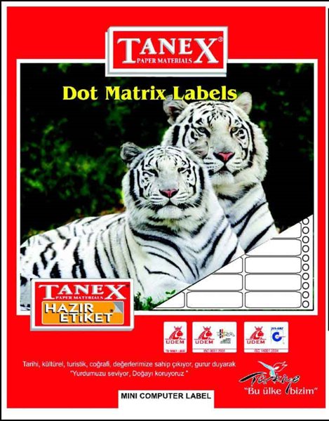 Tanex TW-0022 22 mm x 55 mm Bilgisayar Etiketi  resmi