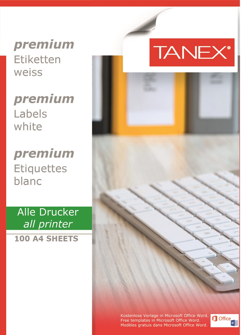 Tanex TW-2321 52.5 mm x 21.2 mm Lazer Etiket 56'lı resmi