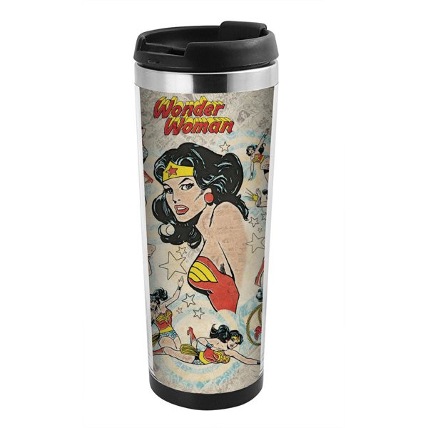 Trendix Mug İçi Çelik Termos Bardak 350 ml - Wonder Woman resmi