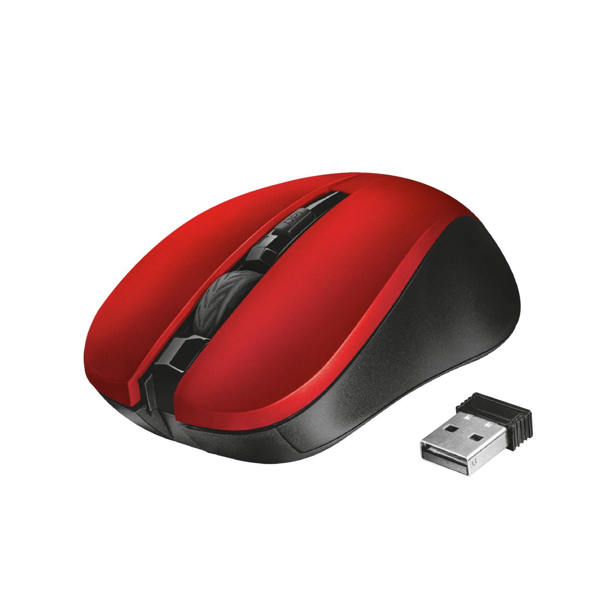 Trust Mydo 21871 Sessiz Kablosuz Optik Mouse - Kırmızı resmi