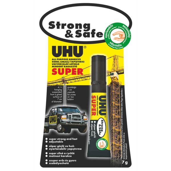 Uhu Strong & Safe Süper Güçlü Yapıştırıcı 7 g resmi