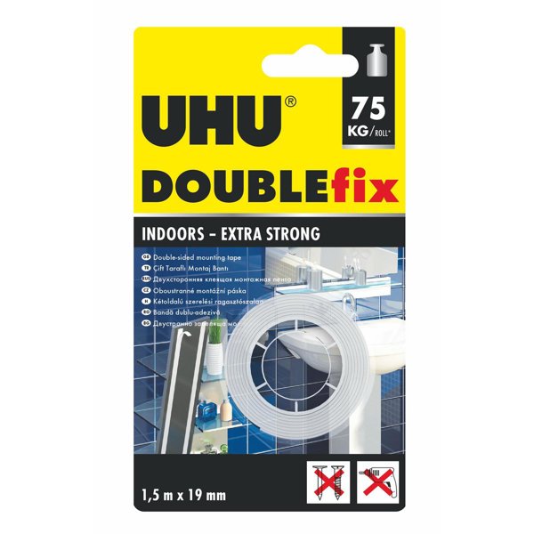 Uhu Doublefix Güçlü Çift Taraflı Montaj Bandı İç Mekan 1,5m x 19 mm resmi