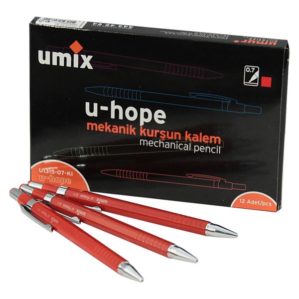 Umix U-Hope 0.7 Mm VUçlu Kalem Kırmızı resmi