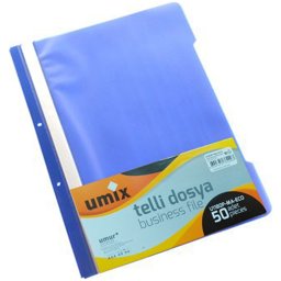 Umix Telli Dosya A4 50'li Paket Mavi  resmi