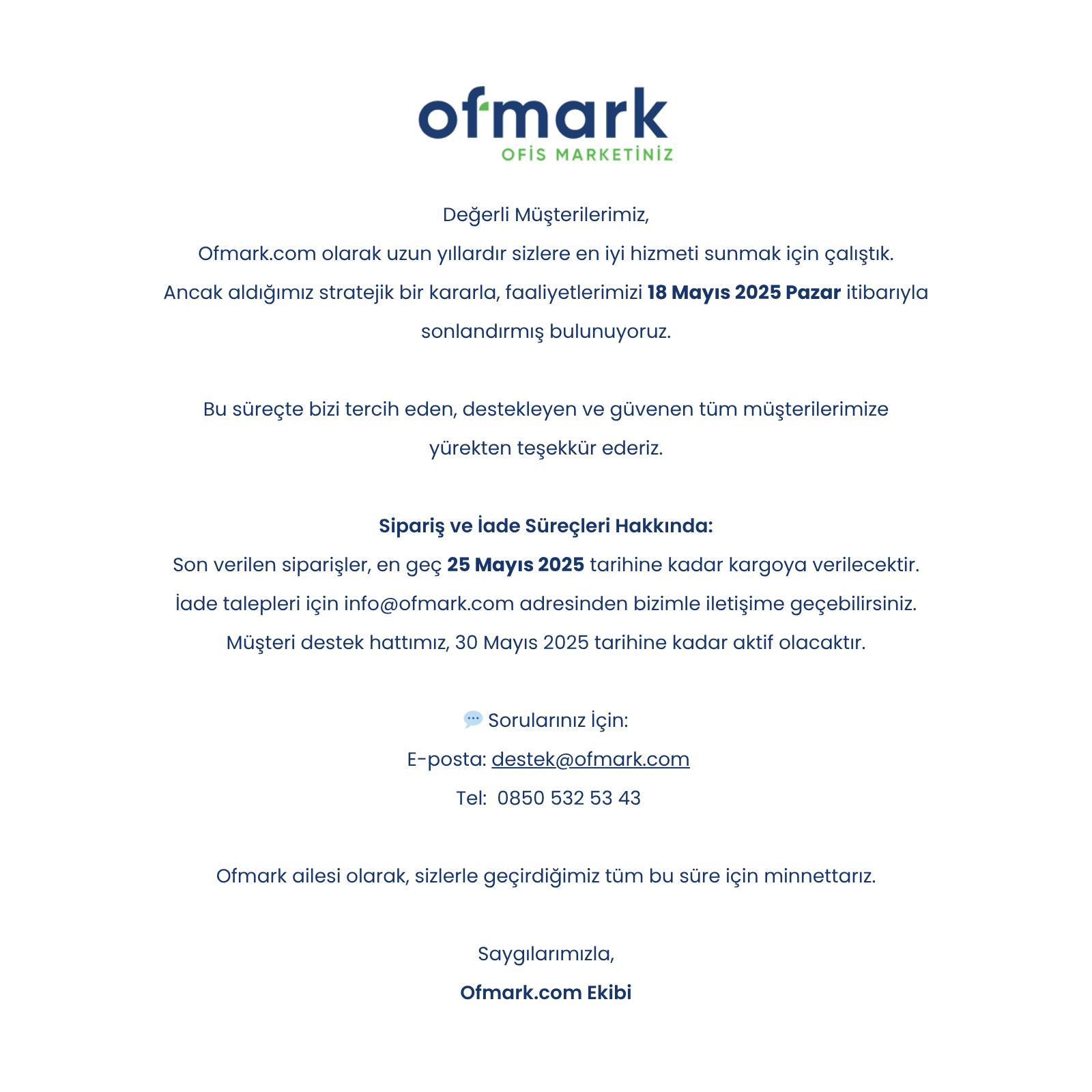 Ofmark.com Bilgilendirme
